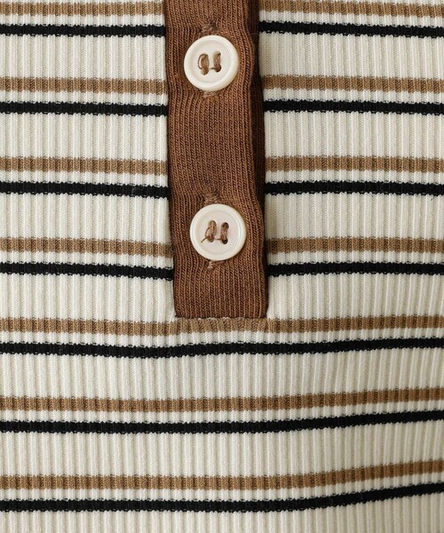 abahouse mavie（アバハウスマヴィ）の「ボーダーヘンリーネックプルオーバー（Tシャツ/カットソー・レディース・ブラック/グレー/オフホワイト・フリー）」の10枚目の写真