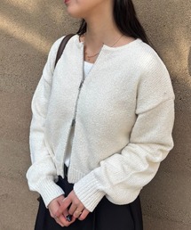 COLONY 2139（コロニートゥーワンスリーナイン）の「ミニブークレWジップカーディガン（カーディガン/ボレロ）」