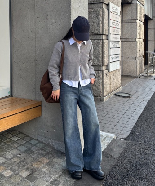 COLONY 2139(コロニートゥーワンスリーナイン)の「ミニブークレWジップカーディガン(カーディガン/ボレロ・レディース・ホワイト/レッド/イエロー/グレー/ブラック・FREE)」の21枚目の写真