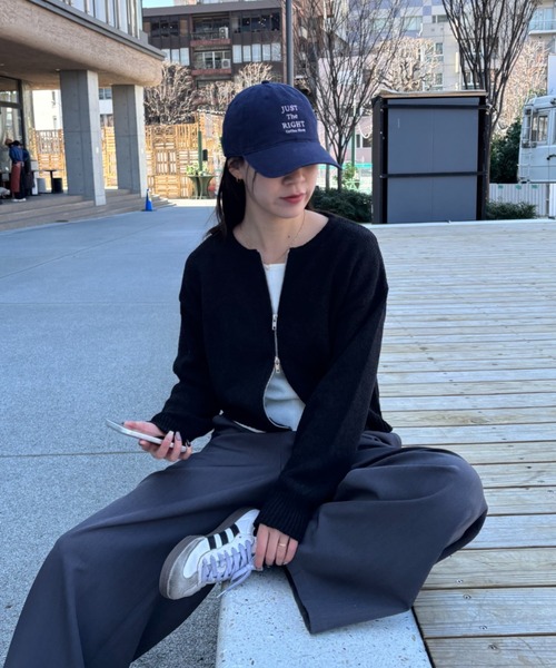 COLONY 2139(コロニートゥーワンスリーナイン)の「ミニブークレWジップカーディガン(カーディガン/ボレロ・レディース・ホワイト/レッド/イエロー/グレー/ブラック・FREE)」の14枚目の写真