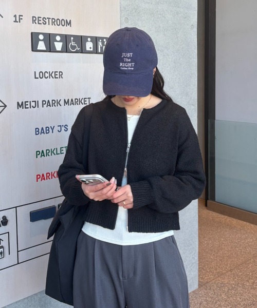 COLONY 2139(コロニートゥーワンスリーナイン)の「ミニブークレWジップカーディガン(カーディガン/ボレロ・レディース・ホワイト/レッド/イエロー/グレー/ブラック・FREE)」の15枚目の写真