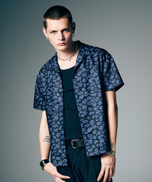 glamb(グラム)の「Leopard Open Collar Shirt / レオパードオープンカラーシャツ(シャツ/ブラウス・メンズ・ブラック/ホワイト/ブラウン・S/M/L)」の9枚目の写真
