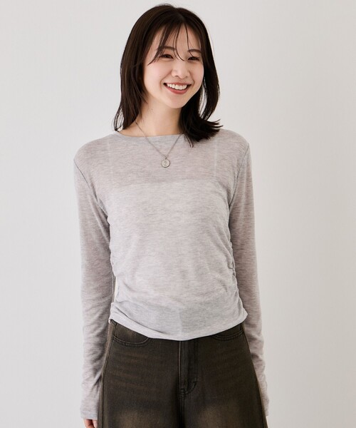 Jayro(ジャイロ)の「サイドギャザープルオーバー(Tシャツ/カットソー・レディース・グレー/ブラック・M)」の9枚目の写真