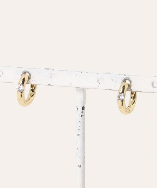 Burner(バーナー)の「【Sonu jewelry(ソヌジュエリー)】ビジューポイント フープピアス son-pierce-53-2【RBTS】(ピアス(両耳用)・レディース・シルバー/ゴールド・FREE)」の2枚目の写真
