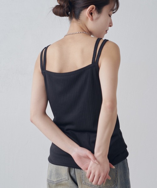 Lui's（ルイス）の「レイヤード風カップ付きタンクトップ（タンクトップ・レディース・ブラウン/アイボリー/ブラック・FREE）」の19枚目の写真