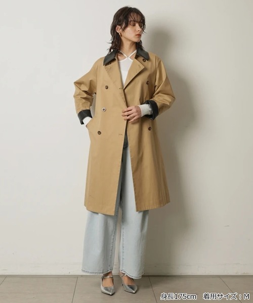 CADUNE（カデュネ）の「レザーカラートレンチ（ダウンジャケット/コート・レディース・ベージュ/キャメル・38/36）」の14枚目の写真