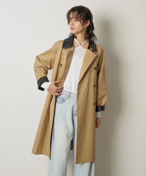 CADUNE（カデュネ）の「レザーカラートレンチ（ダウンジャケット/コート・レディース・ベージュ/キャメル・38/36）」の16枚目の写真