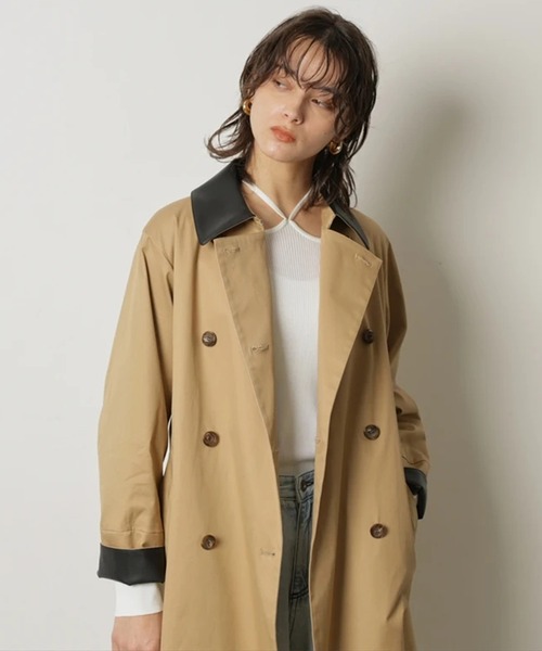 CADUNE（カデュネ）の「レザーカラートレンチ（ダウンジャケット/コート・レディース・ベージュ/キャメル・38/36）」の17枚目の写真