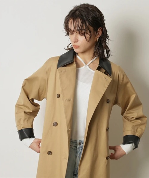 CADUNE（カデュネ）の「レザーカラートレンチ（ダウンジャケット/コート・レディース・ベージュ/キャメル・38/36）」の7枚目の写真