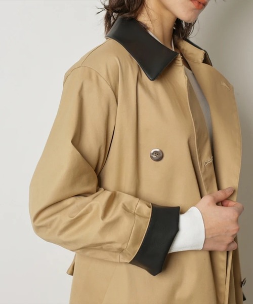 CADUNE（カデュネ）の「レザーカラートレンチ（ダウンジャケット/コート・レディース・ベージュ/キャメル・38/36）」の8枚目の写真