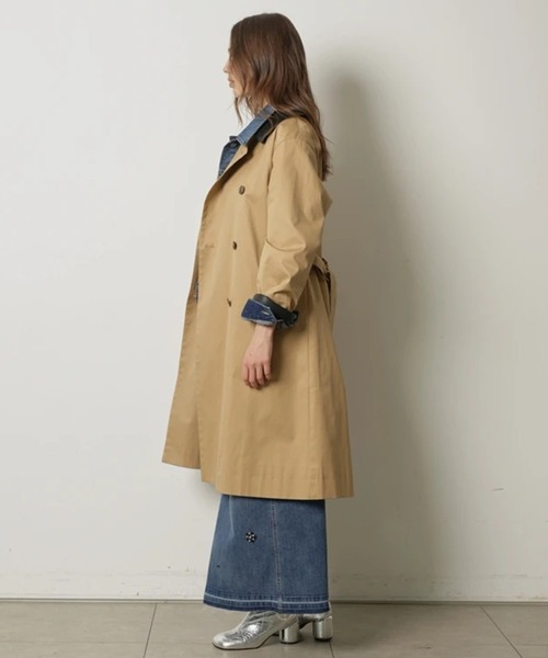 CADUNE（カデュネ）の「レザーカラートレンチ（ダウンジャケット/コート・レディース・ベージュ/キャメル・38/36）」の3枚目の写真