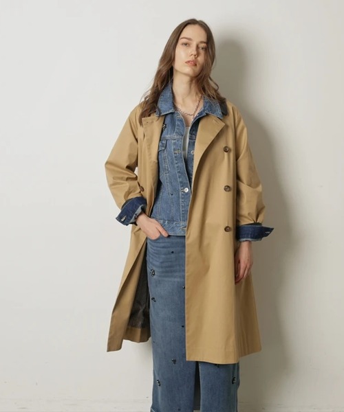 CADUNE（カデュネ）の「レザーカラートレンチ（ダウンジャケット/コート・レディース・ベージュ/キャメル・38/36）」の4枚目の写真