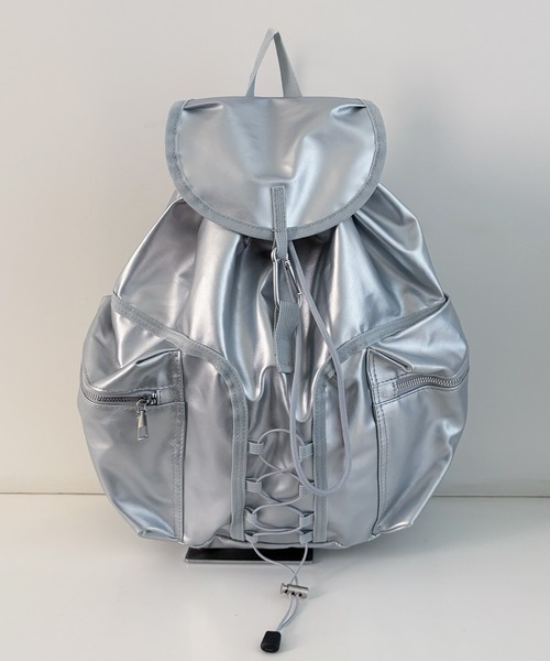 frunco（フランコ）の「【ZOZOTOWN限定】ドローストリングバッグパック/A4サイズ収納可能（バックパック/リュック・レディース・シルバー/ブラック・FREE）」の16枚目の写真