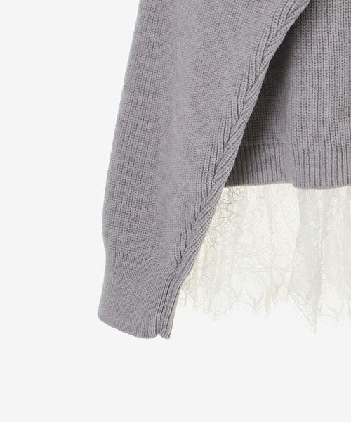 le.coeur blanc（ルクールブラン）の「裾レース畦編みニットプルオーバー（ニット/セーター・レディース・ブラック/アイボリー・38）」の18枚目の写真