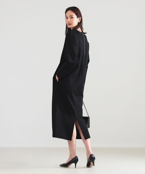 Demi-Luxe BEAMS（デミルクス ビームス）の「ポンチ Vネック ワンピース［手洗い可］（ワンピース・レディース・オフホワイト/ブラック・ONE SIZE）」の8枚目の写真