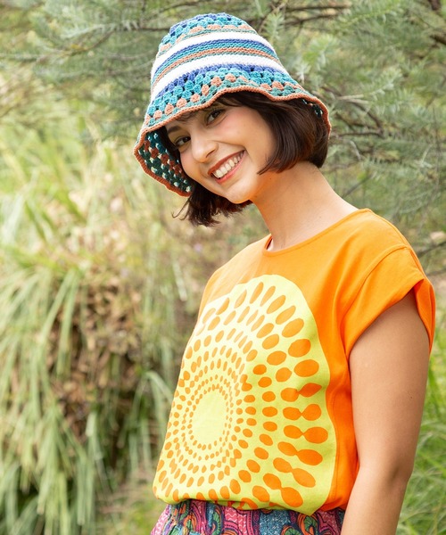 チャイハネ（チャイハネ）の「【チャイハネ】ラミマモ手編みニットハット（ハット・レディース・ブルー・FREE）」の5枚目の写真