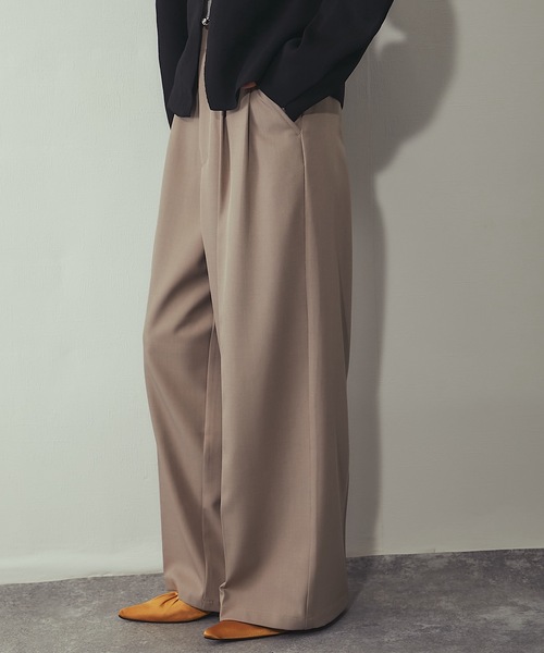 ANOTHER S（アナザーエス）の「セットアップ可ツータックイドパンツ（スーツパンツ・レディース・グレー/アイボリー/ネイビー/ベージュ・FREE）」の3枚目の写真