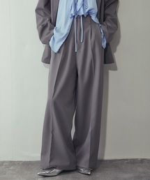 セットアップ可ツータックイドパンツ