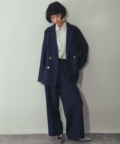 ANOTHER S（アナザーエス）の「セットアップ可ツータックイドパンツ（スーツパンツ・レディース・グレー/アイボリー/ネイビー/ベージュ・FREE）」の14枚目の写真