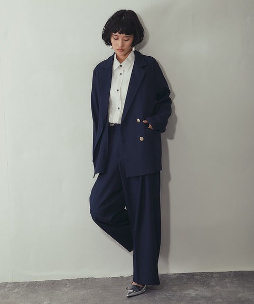 ANOTHER S（アナザーエス）の「セットアップ可ツータックイドパンツ（スーツパンツ・レディース・グレー/アイボリー/ネイビー/ベージュ・FREE）」の16枚目の写真