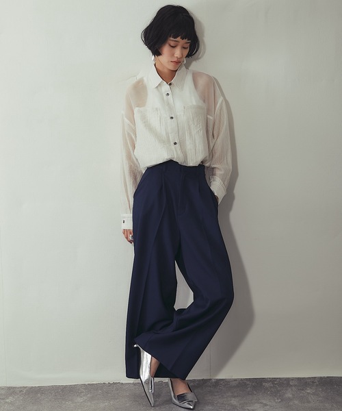 ANOTHER S（アナザーエス）の「セットアップ可ツータックイドパンツ（スーツパンツ・レディース・グレー/アイボリー/ネイビー/ベージュ・FREE）」の15枚目の写真