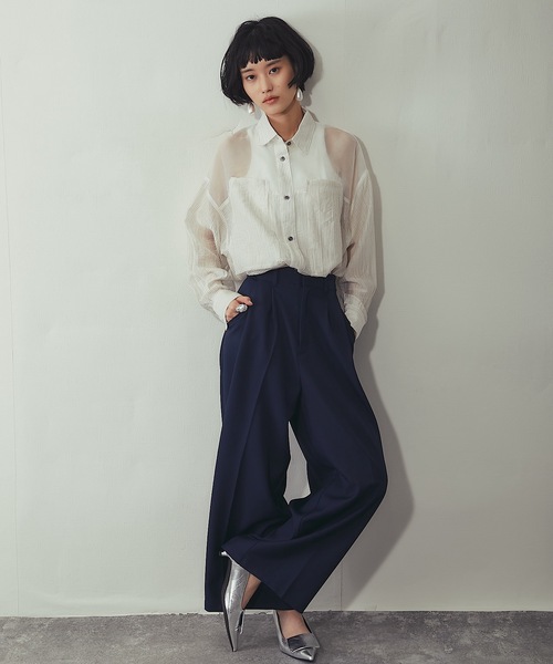 ANOTHER S（アナザーエス）の「セットアップ可ツータックイドパンツ（スーツパンツ・レディース・グレー/アイボリー/ネイビー/ベージュ・FREE）」の18枚目の写真