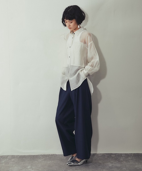 ANOTHER S（アナザーエス）の「セットアップ可ツータックイドパンツ（スーツパンツ・レディース・グレー/アイボリー/ネイビー/ベージュ・FREE）」の22枚目の写真