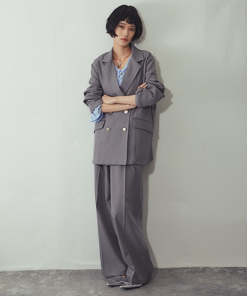 ANOTHER S（アナザーエス）の「セットアップ可ツータックイドパンツ（スーツパンツ・レディース・グレー/アイボリー/ネイビー/ベージュ・FREE）」の5枚目の写真