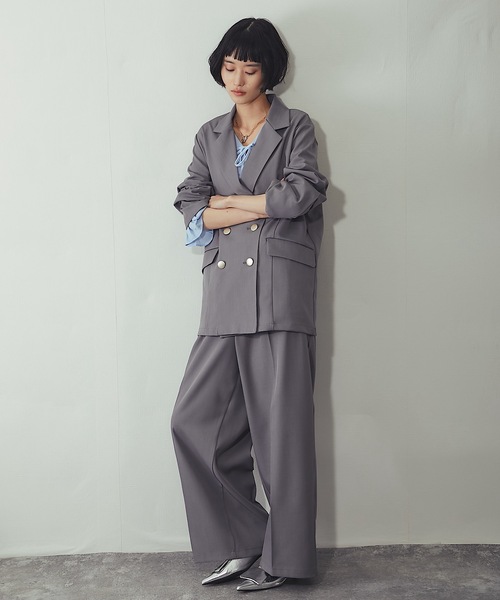 ANOTHER S（アナザーエス）の「セットアップ可ツータックイドパンツ（スーツパンツ・レディース・グレー/アイボリー/ネイビー/ベージュ・FREE）」の7枚目の写真