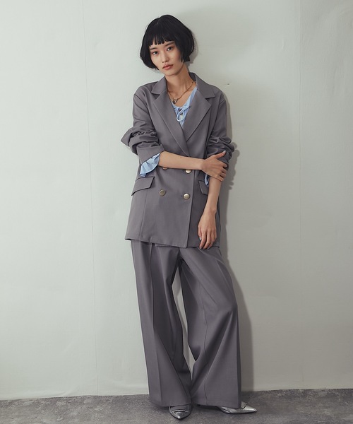 ANOTHER S（アナザーエス）の「セットアップ可ツータックイドパンツ（スーツパンツ・レディース・グレー/アイボリー/ネイビー/ベージュ・FREE）」の13枚目の写真