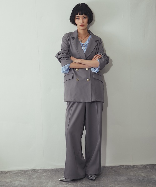 ANOTHER S（アナザーエス）の「セットアップ可ツータックイドパンツ（スーツパンツ・レディース・グレー/アイボリー/ネイビー/ベージュ・FREE）」の11枚目の写真