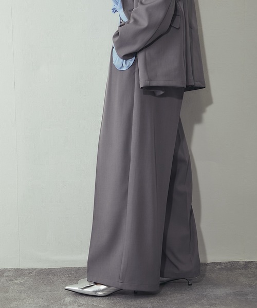 ANOTHER S（アナザーエス）の「セットアップ可ツータックイドパンツ（スーツパンツ・レディース・グレー/アイボリー/ネイビー/ベージュ・FREE）」の9枚目の写真