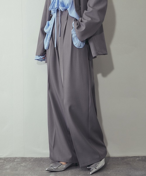 ANOTHER S（アナザーエス）の「セットアップ可ツータックイドパンツ（スーツパンツ・レディース・グレー/アイボリー/ネイビー/ベージュ・FREE）」の6枚目の写真