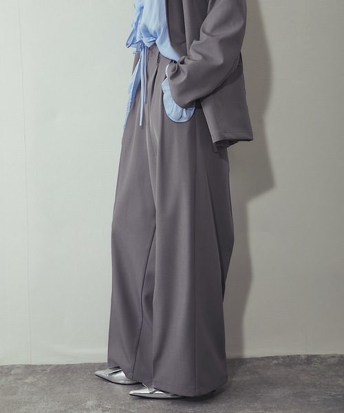 ANOTHER S（アナザーエス）の「セットアップ可ツータックイドパンツ（スーツパンツ・レディース・グレー/アイボリー/ネイビー/ベージュ・FREE）」の12枚目の写真