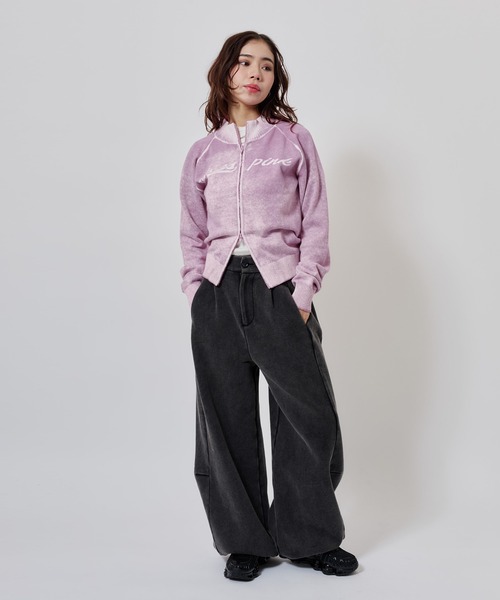 atmos pink(アトモスピンク)の「atmos pink Faded Coler Zip-up Cardigan / アトモス ピンク フェイデッド カラー ジップアップ カーディガン(カーディガン/ボレロ・レディース・グリーン/ピンク/チャコール・FREE)」の11枚目の写真