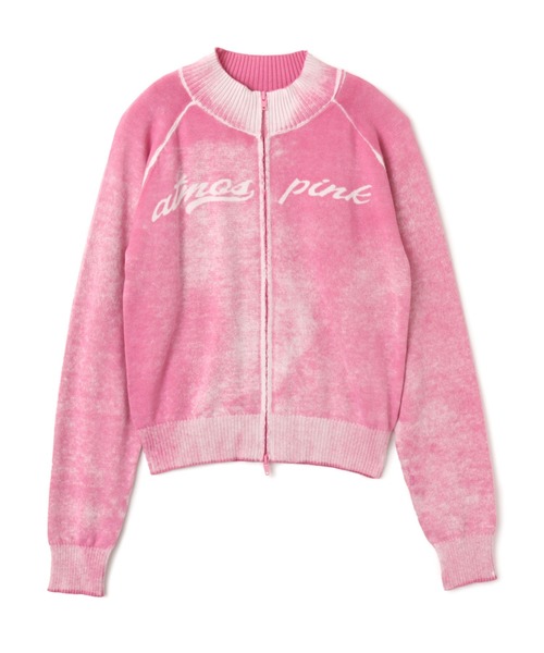 atmos pink(アトモスピンク)の「atmos pink Faded Coler Zip-up Cardigan / アトモス ピンク フェイデッド カラー ジップアップ カーディガン(カーディガン/ボレロ・レディース・グリーン/ピンク/チャコール・FREE)」の6枚目の写真