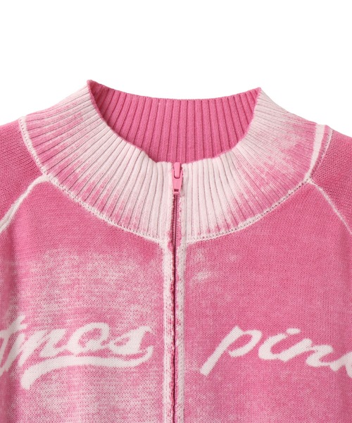 atmos pink(アトモスピンク)の「atmos pink Faded Coler Zip-up Cardigan / アトモス ピンク フェイデッド カラー ジップアップ カーディガン(カーディガン/ボレロ・レディース・グリーン/ピンク/チャコール・FREE)」の5枚目の写真