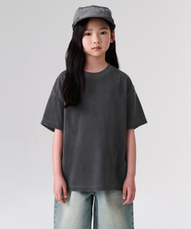 ピグメントオーバーサイズクルーネックTシャツ[チャコールグレー]