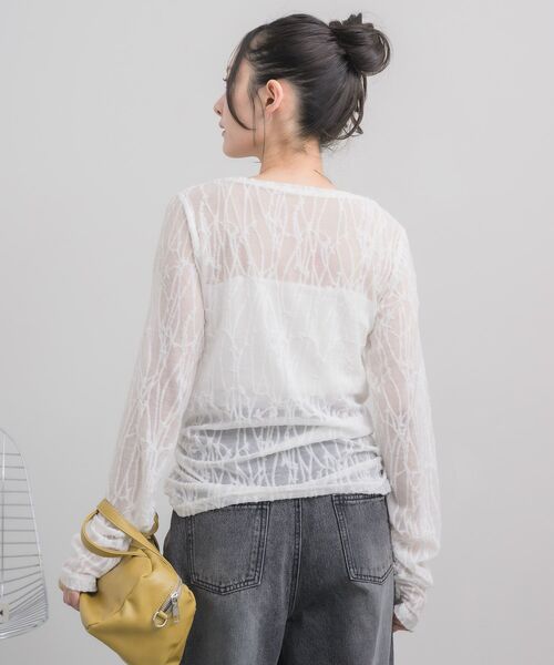 RETRO GIRL(レトロガール)の「デザインシアーインナー(Tシャツ/カットソー・レディース・オフホワイト/ブラック・FREE)」の15枚目の写真