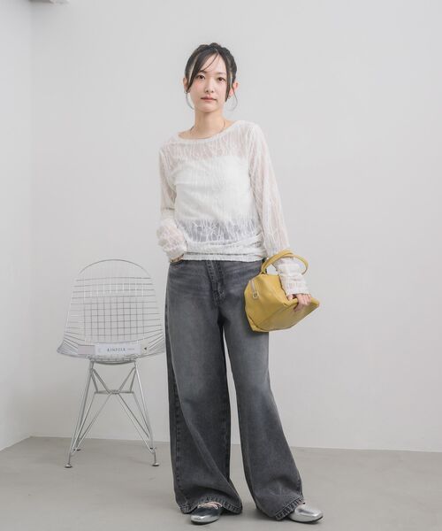 RETRO GIRL(レトロガール)の「デザインシアーインナー(Tシャツ/カットソー・レディース・オフホワイト/ブラック・FREE)」の21枚目の写真