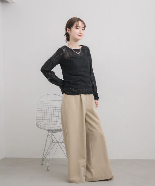 RETRO GIRL(レトロガール)の「デザインシアーインナー(Tシャツ/カットソー・レディース・オフホワイト/ブラック・FREE)」の7枚目の写真