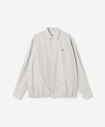 GYMPHLEX | Gymphlex | コットンポプリン ストライプ 長袖ギャザーシャツ MEN(シャツ/ブラウス)