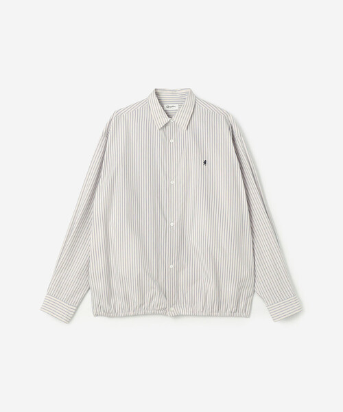 GYMPHLEX（ジムフレックス）の「Gymphlex | コットンポプリン ストライプ 長袖ギャザーシャツ MEN（シャツ/ブラウス・メンズ・ブルー系その他・L）」の2枚目の写真