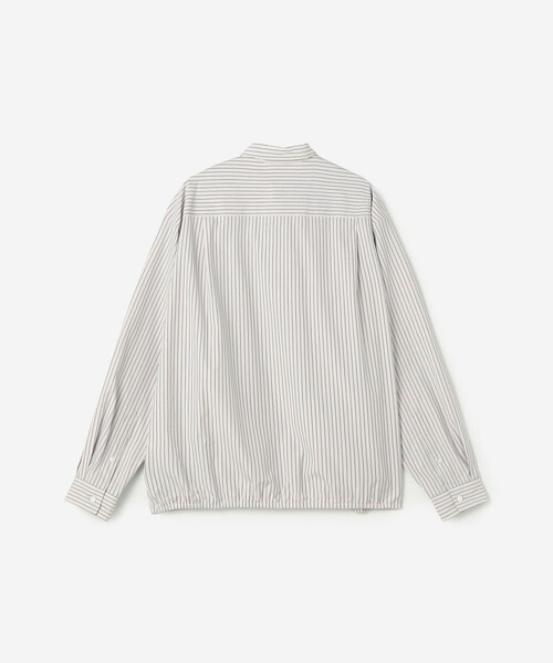 GYMPHLEX（ジムフレックス）の「Gymphlex | コットンポプリン ストライプ 長袖ギャザーシャツ MEN（シャツ/ブラウス・メンズ・ブルー系その他・L）」の3枚目の写真