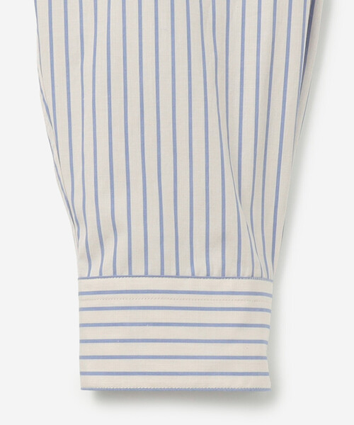 GYMPHLEX（ジムフレックス）の「Gymphlex | コットンポプリン ストライプ 長袖ギャザーシャツ MEN（シャツ/ブラウス・メンズ・ブルー系その他・L）」の5枚目の写真