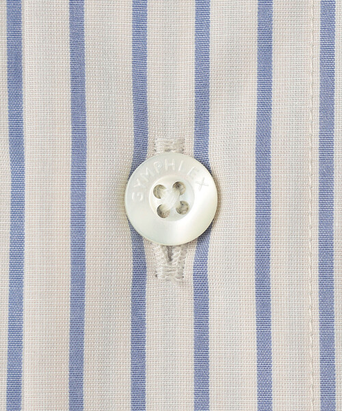 GYMPHLEX（ジムフレックス）の「Gymphlex | コットンポプリン ストライプ 長袖ギャザーシャツ MEN（シャツ/ブラウス・メンズ・ブルー系その他・L）」の8枚目の写真