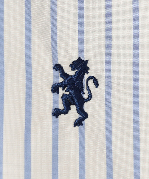 GYMPHLEX（ジムフレックス）の「Gymphlex | コットンポプリン ストライプ 長袖ギャザーシャツ MEN（シャツ/ブラウス・メンズ・ブルー系その他・L）」の9枚目の写真