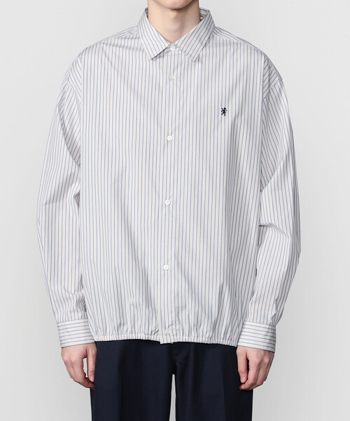 GYMPHLEX(ジムフレックス)の「Gymphlex | コットンポプリン ストライプ 長袖ギャザーシャツ MEN(シャツ/ブラウス・メンズ・ブルー系その他・L/M)」の10枚目の写真