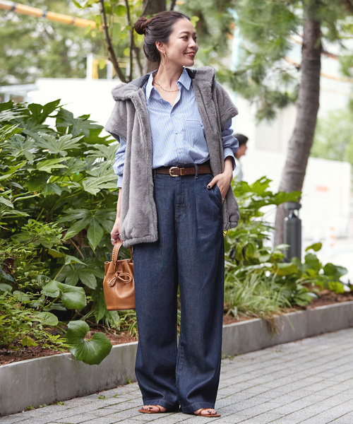 B.C STOCK（ベーセーストック）の「《追加5》ウォッシャブル / DU JOUR/デュ ジュール TROUSER JEAN（デニムパンツ・レディース・ネイビー/チャコールグレー・36/38）」の12枚目の写真