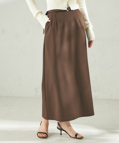 堀田茜×SHIPS:〈手洗い可能〉ベルト 付き ジョーゼット スカート